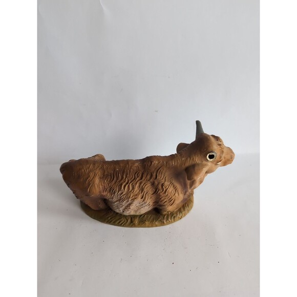 Cow Christmas Nativity Paper Mache Figurine Statue 7 3/4" Large Italy Vtg READ - Picture 3 of 6